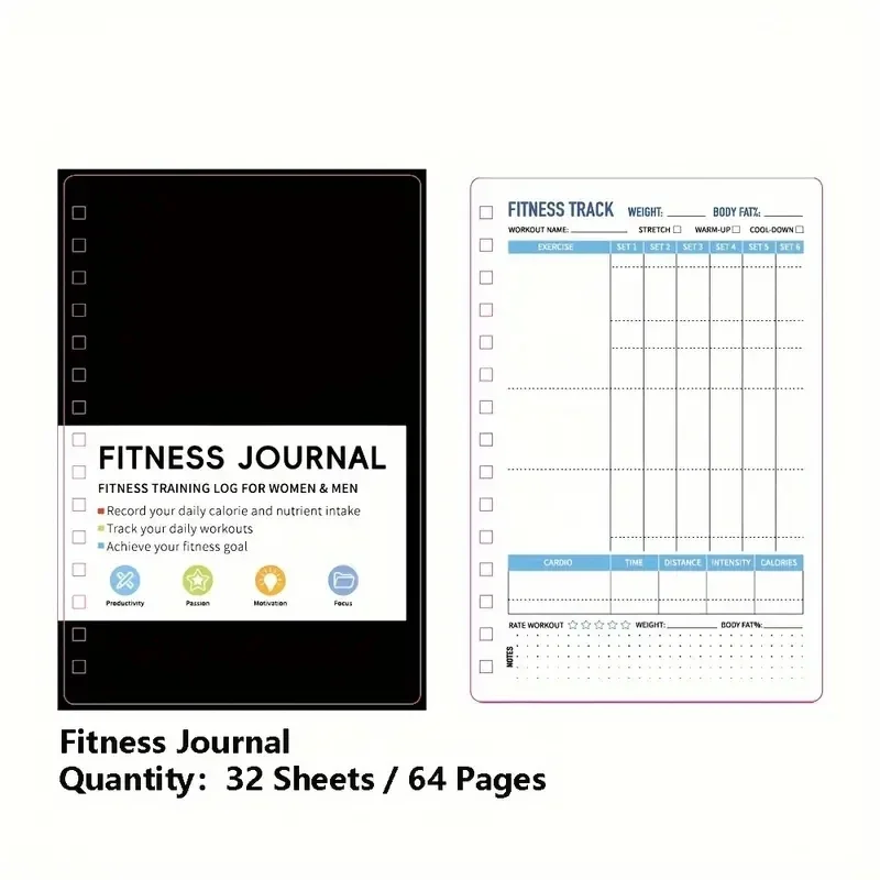 Nutrition Fitness Plan - Buku Catatan Spiral Rencana Latihan dan
